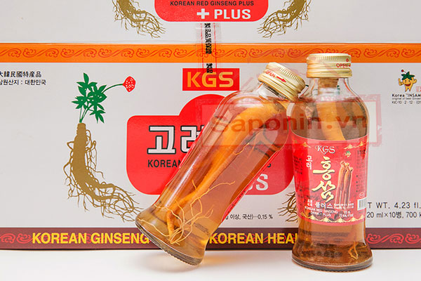Hồng sâm nguyên củ dạng chai nước Hàn Quốc