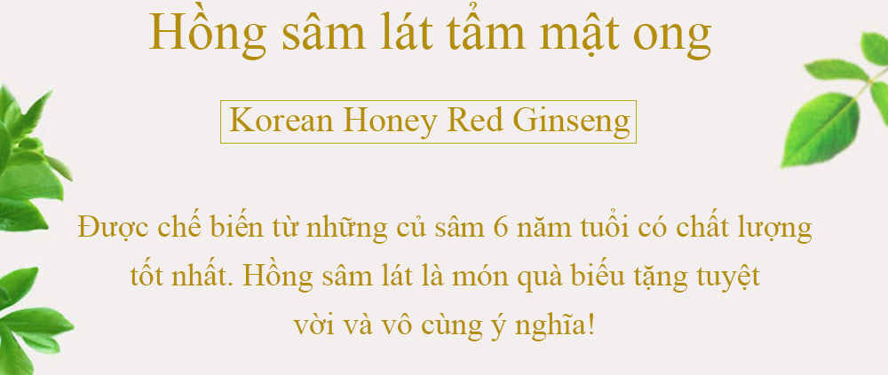 Giá hồng sâm lát tẩm mật ong Hàn Quốc